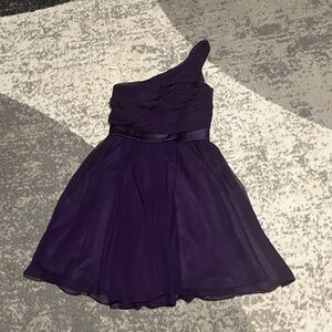Elegant Purple One-Shoulder Kids Dress